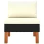 Sofás centrales 2 uds ratán sintético y madera de eucalipto von vidaXL, Modulare Sofas für den Außenbereich - Ref: Foro24-315...