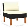 Sofás centrales 2 uds ratán sintético y madera de eucalipto von vidaXL, Modulare Sofas für den Außenbereich - Ref: Foro24-315...