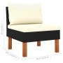 Sofás centrales 2 uds ratán sintético y madera de eucalipto von vidaXL, Modulare Sofas für den Außenbereich - Ref: Foro24-315...