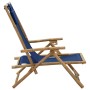 Liegender Relaxsessel aus Bambus und marineblauem Stoff von vidaXL, Gartenstühle - Ref: Foro24-313025, Preis: 54,40 €, Rabatt: %