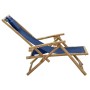 Liegender Relaxsessel aus Bambus und marineblauem Stoff von vidaXL, Gartenstühle - Ref: Foro24-313025, Preis: 54,40 €, Rabatt: %