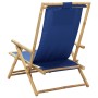Liegender Relaxsessel aus Bambus und marineblauem Stoff von vidaXL, Gartenstühle - Ref: Foro24-313025, Preis: 54,40 €, Rabatt: %