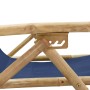 Reclining bamboo and navy blue fabric relaxation chair by vidaXL, Garden chairs - Ref: Foro24-313025, Price: 54,14 €, Discoun...