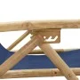Silla de relax reclinable de bambú y tela azul marino de vidaXL, Sillas de jardín - Ref: Foro24-313025, Precio: 53,87 €, Desc...