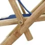 Silla de relax reclinable de bambú y tela azul marino de vidaXL, Sillas de jardín - Ref: Foro24-313025, Precio: 53,87 €, Desc...