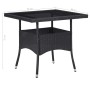 Muebles de jardín 5 piezas ratán sintético negro y acacia de vidaXL, Conjuntos de jardín - Ref: Foro24-3058324, Precio: 309,3...