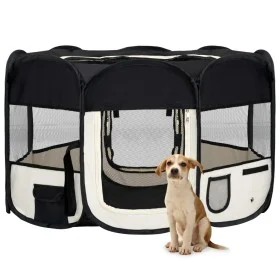 Folding dog park and black transport bag 125x125x61cm by vidaXL, Dog kennels and fences - Ref: Foro24-171007, Price: 53,24 €,...