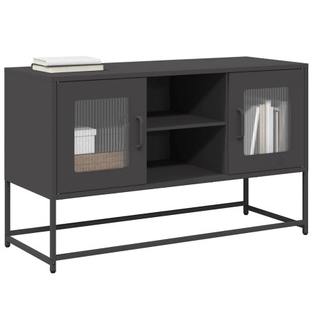 Mueble para TV de acero negro 100,5x39x60,5 cm von , TV-Möbel - Ref: Foro24-853380, Preis: 87,42 €, Rabatt: %