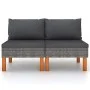 Central sofas 2 units synthetic rattan and eucalyptus wood by vidaXL, Modular outdoor sofas - Ref: Foro24-315756, Price: 99,7...