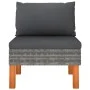 Central sofas 2 units synthetic rattan and eucalyptus wood by vidaXL, Modular outdoor sofas - Ref: Foro24-315756, Price: 99,7...