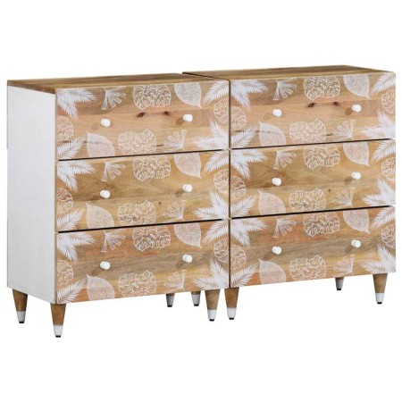 Aparadores 2 uds de madera maciza de mango 60x33,5x75 cm von , Schließfächer und Lagerschränke - Ref: Foro24-3310133, Preis: ...