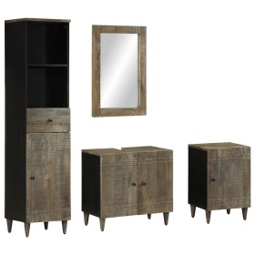Conjunto de muebles de baño 4 piezas madera maciza de mango by , Bathroom furniture - Ref: Foro24-3310020, Price: 385,01 €, D...