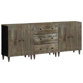 Aparadores 3 uds de madera maciza de mango gris claro von , Schließfächer und Lagerschränke - Ref: Foro24-3310017, Preis: 346...