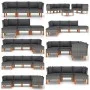 Central sofas 2 units synthetic rattan and eucalyptus wood by vidaXL, Modular outdoor sofas - Ref: Foro24-315756, Price: 99,7...