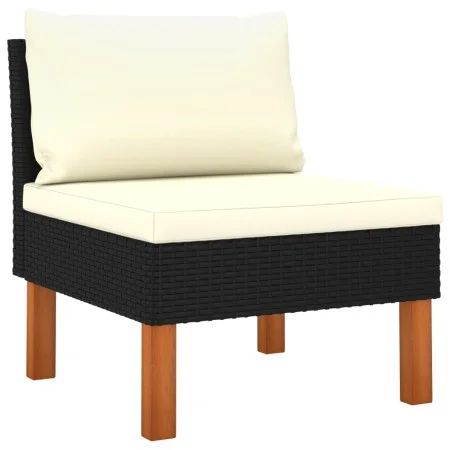Central sofa made of synthetic rattan and solid eucalyptus wood by vidaXL, Modular outdoor sofas - Ref: Foro24-315762, Price:...