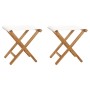 Folding chairs 2 pcs solid teak wood cream white fabric by vidaXL, Garden chairs - Ref: Foro24-310669, Price: 86,77 €, Discou...