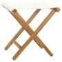 Folding chairs 2 pcs solid teak wood cream white fabric by vidaXL, Garden chairs - Ref: Foro24-310669, Price: 85,57 €, Discou...