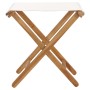 Folding chairs 2 pcs solid teak wood cream white fabric by vidaXL, Garden chairs - Ref: Foro24-310669, Price: 86,77 €, Discou...