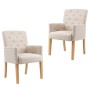 Dining chairs with armrests 2 units of beige fabric by vidaXL, dining chairs - Ref: Foro24-3058291, Price: 410,75 €, Discount: %