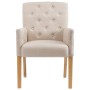 Dining chairs with armrests 2 units of beige fabric by vidaXL, dining chairs - Ref: Foro24-3058291, Price: 410,75 €, Discount: %