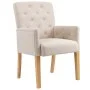 Sillas de comedor con reposabrazos 2 unidades de tela beige de vidaXL, Sillas de comedor - Ref: Foro24-3058291, Precio: 402,2...