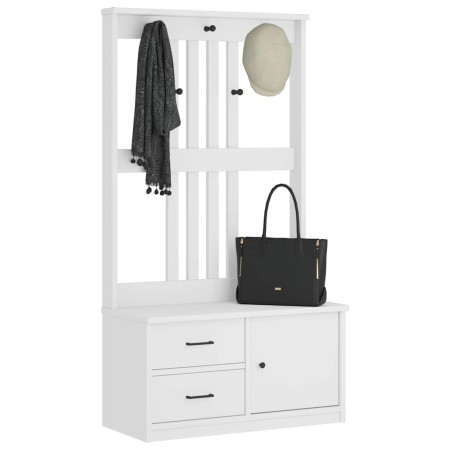 Perchero de entrada SANDENS madera pino blanco 87x40x159,5 cm von , Bänke für Hallen und Lager - Ref: Foro24-4010495, Preis: ...