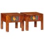 Mesita de noche 2 uds 40x40x36 cm madera maciza de acacia