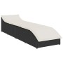 Tumbona plegable con cojín y espacio ratán sintético negro de , Tumbonas - Ref: Foro24-4104220, Precio: 230,52 €