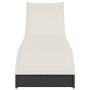 Tumbona plegable con cojín y espacio ratán sintético negro de , Tumbonas - Ref: Foro24-4104220, Precio: 230,52 €