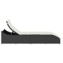 Tumbona plegable con cojín y espacio ratán sintético negro de , Tumbonas - Ref: Foro24-4104220, Precio: 230,52 €