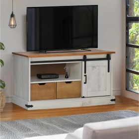 Mueble de TV HALDEN con puerta corredera blanco 110x40x60 cm by , TV Furniture - Ref: Foro24-4018410, Price: 212,92 €, Discou...