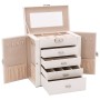 Joyero de 5 niveles con espejo y cerradura blanco von , Schmuckständer - Ref: Foro24-4103562, Preis: 57,32 €, Rabatt: %