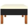 Fußhocker aus synthetischem Rattan und massivem Eukalyptusholz von vidaXL, Modulare Sofas für den Außenbereich - Ref: Foro24-...