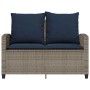 Sofá jardín de 2 plazas con cojín y mesa gris ratán sintético by , Outdoor sofas - Ref: Foro24-4103852, Price: 228,33 €, Disc...