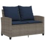 Sofá jardín de 2 plazas con cojín y mesa gris ratán sintético by , Outdoor sofas - Ref: Foro24-4103852, Price: 228,33 €, Disc...