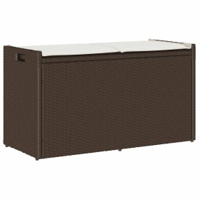 Banco de almacenaje con cojín marrón 100 cm ratán sintético von , Gartenbänke - Ref: Foro24-4104061, Preis: 135,99 €, Rabatt: %