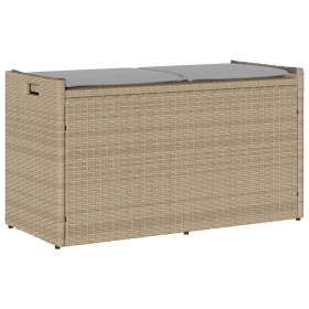 Banco de almacenaje con cojín beige 100 cm ratán sintético von , Gartenbänke - Ref: Foro24-4104063, Preis: 138,30 €, Rabatt: %
