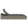 Tumbona plegable con cojín y espacio gris ratán sintético by , Loungers - Ref: Foro24-4104222, Price: 236,97 €, Discount: %