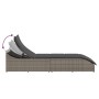 Tumbona plegable con cojín y espacio gris ratán sintético by , Loungers - Ref: Foro24-4104222, Price: 236,97 €, Discount: %