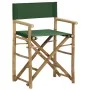 Folding director's chairs, 2 pieces, bamboo and green fabric by vidaXL, Garden chairs - Ref: Foro24-313032, Price: 90,86 €, D...