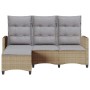 Sofá de jardín reclinable con cojines en forma de L beige by , Outdoor sofas - Ref: Foro24-4108241, Price: 289,76 €, Discount: %
