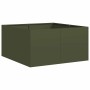 Jardinera de acero laminado en frío verde oliva 80x80x40 cm by , Pots and planters - Ref: Foro24-860741, Price: 70,45 €, Disc...