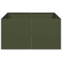 Jardinera de acero laminado en frío verde oliva 80x80x40 cm by , Pots and planters - Ref: Foro24-860741, Price: 70,45 €, Disc...