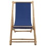 Bamboo and Navy Canvas Beach Chair by vidaXL, Garden chairs - Ref: Foro24-313019, Price: 55,84 €, Discount: %