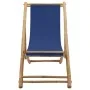 Bamboo and Navy Canvas Beach Chair by vidaXL, Garden chairs - Ref: Foro24-313019, Price: 55,26 €, Discount: %