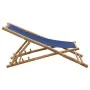 Bamboo and Navy Canvas Beach Chair by vidaXL, Garden chairs - Ref: Foro24-313019, Price: 55,26 €, Discount: %