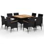 Garden dining set 9 pieces PE rattan and black acacia wood by vidaXL, Garden sets - Ref: Foro24-3058346, Price: 597,38 €, Dis...