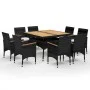 Garden dining set 9 pieces PE rattan and black acacia wood by vidaXL, Garden sets - Ref: Foro24-3058346, Price: 580,61 €, Dis...