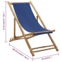 Bamboo and Navy Canvas Beach Chair by vidaXL, Garden chairs - Ref: Foro24-313019, Price: 55,84 €, Discount: %