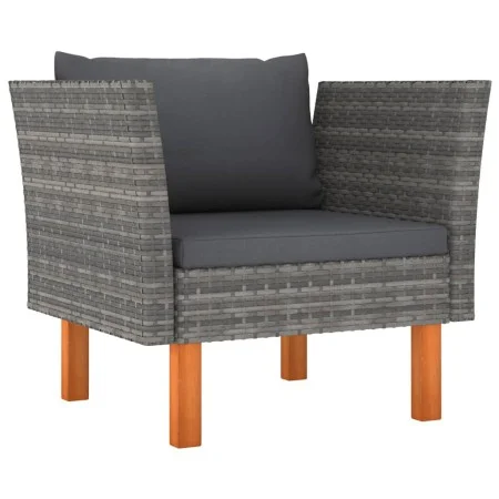 Synthetic rattan garden sofa with solid eucalyptus wood by vidaXL, Modular outdoor sofas - Ref: Foro24-315755, Price: 72,78 €...